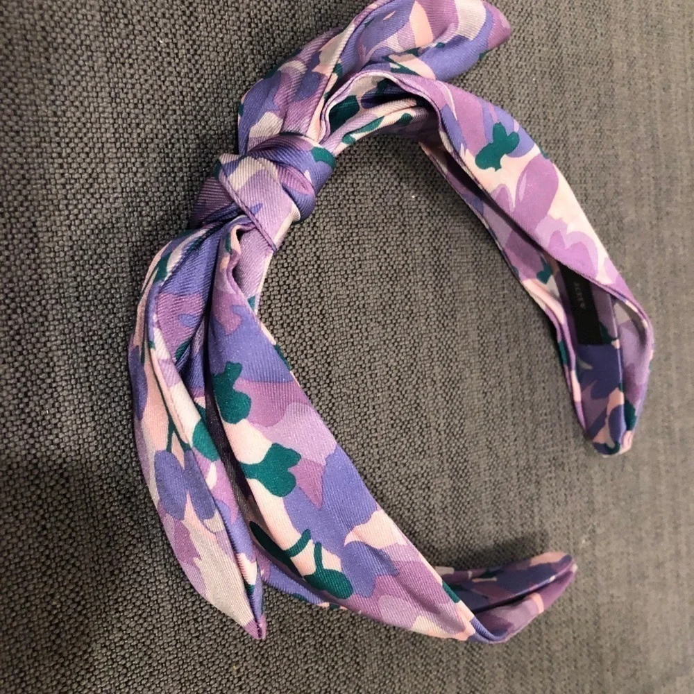 NWT J.Crew Bow headband Purple